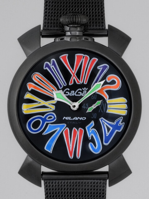 ガガ･ミラノスーパーコピー GAGAMILANO マニュアル　48mm　手巻き 5011 MOSAICO 2 チェリー皮 ピンクモザイク/ピンクゴールドアラビア